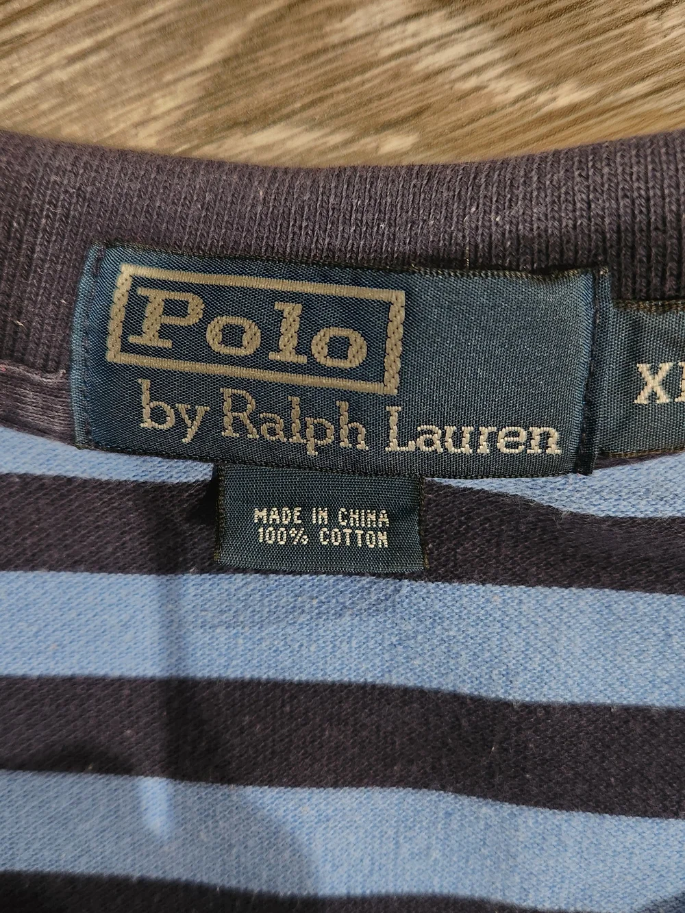 Ralph Lauren XL Striped Short-Sleeve Polo in Light Blue and Dark blue